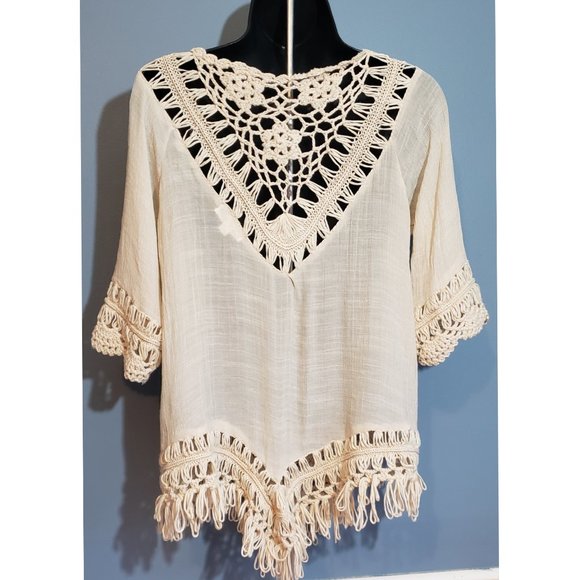 NWOT COCO + JAIMESON BOHO FRINGE TOP -Size Small - Picture 2 of 3
